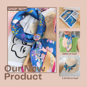 StephyDesignHK 【Square scarf + Twilly scarf + scarf ring Gift Set】   (3 pieces as a Set)