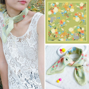 StephyDesignHK Group purchase/ Hand-painted original design scarf with scarf ring noble gift set