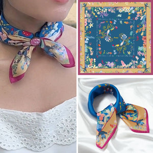 StephyDesignHK Group purchase/ Hand-painted original design scarf with scarf ring noble gift set