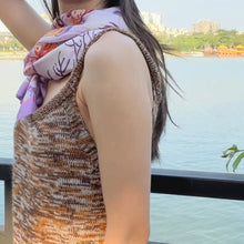 Load image into Gallery viewer, StephyDesignHK 【Purple Pink】Ocean Story Scarf with Scarf Ring Elegant Gift Box
