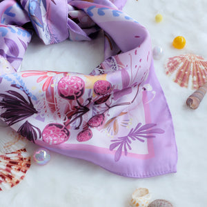 StephyDesignHK 【Purple Pink】Ocean Story Scarf with Scarf Ring Elegant Gift Box