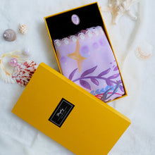 Load image into Gallery viewer, StephyDesignHK 【Purple Pink】Ocean Story Scarf with Scarf Ring Elegant Gift Box
