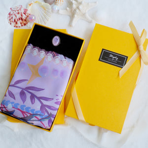 StephyDesignHK 【Purple Pink】Ocean Story Scarf with Scarf Ring Elegant Gift Box