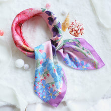 Load image into Gallery viewer, StephyDesignHK Flower and Butterfly scarf &amp; scarf Ring gift Set
