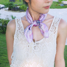 Load image into Gallery viewer, StephyDesignHK February Amethyst birthday stone scarf and scarf ring gift set
