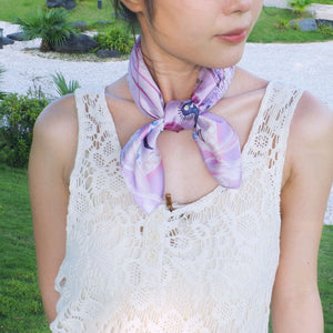 StephyDesignHK February Amethyst birthday stone scarf and scarf ring gift set