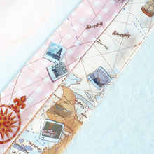 Load image into Gallery viewer,  [Hong Kong Souvenirs Gift] Hand-Painted Beige TWILLY Scarf with Scarf Ring Gift Set
