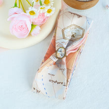 Load image into Gallery viewer,  [Hong Kong Souvenirs Gift] Hand-Painted Beige TWILLY Scarf with Scarf Ring Gift Set
