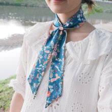 Load image into Gallery viewer, StephyDesignHK Blooming Twilly Scarf with Scarf Ring Gift Box / Neck Tie Scarf Hairband
