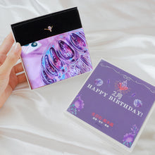 Load image into Gallery viewer, StephyDesignHK February Amethyst birthday stone scarf and scarf ring gift set
