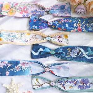 StephyDesignHK  【Bridesmaid gift 】Customized Sister Gift - Twilly Scarf with Scarf Ring/Wedding Invitation Gift