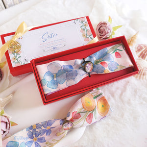 StephyDesignHK  【Bridesmaid gift 】Customized Sister Gift - Twilly Scarf with Scarf Ring/Wedding Invitation Gift