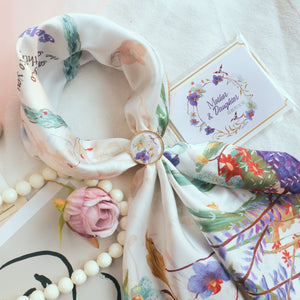 [Mother's Day Gift Box] Orchid silk scarf set for The Best Mother, Mother-in-law & Grandma.