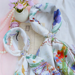 [Mother's Day Gift Box] Orchid silk scarf set for The Best Mother, Mother-in-law & Grandma.