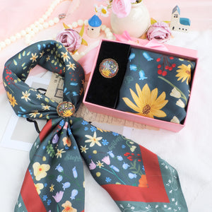 [Mother's Day Gift Box] Marigold Scarf Set for Best Mother, Grandma, Mother-in-law.