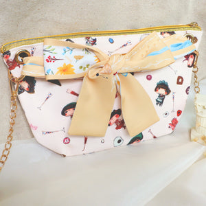 StephyDesignHK Fantasy travel  Dual-purpose Crossbody Bag  + Kitten Twilly / Clutch Bag 2-Piece Set