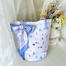 將圖片載入圖庫檢視器 香港維港幻浪 絨毛水桶布包 | 絲巾綁帶手提袋
