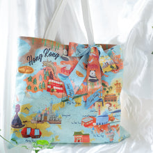 Load image into Gallery viewer, StephyDesignHK  &quot;Hong Kong Mountain and Sea &quot; Large tote Bag
