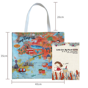 StephyDesignHK  "Hong Kong Mountain and Sea " Large tote Bag