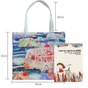 StephyDesignHK A rainy day Printed Tote Bag 