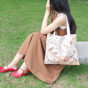 StephyDesignHK WorldMap Printed Tote Bag 