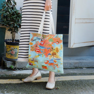 StephyDesignHK  "Hong Kong Mountain and Sea " Large tote Bag