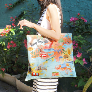 StephyDesignHK  "Hong Kong Mountain and Sea " Large tote Bag