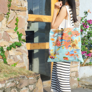 StephyDesignHK  "Hong Kong Mountain and Sea " Large tote Bag