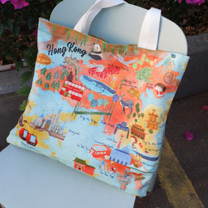 StephyDesignHK  "Hong Kong Mountain and Sea " Large tote Bag