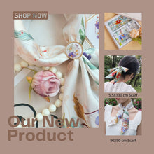 Load image into Gallery viewer, StephyDesignHK 【Square scarf + Twilly scarf + scarf ring Gift Set】   (3 pieces as a Set)
