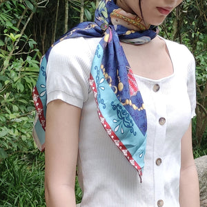 StephyDesignHK September birthday stone silk scarf and silk scarf ring gift set