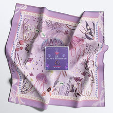 Load image into Gallery viewer, StephyDesignHK February Amethyst birthday stone scarf and scarf ring gift set
