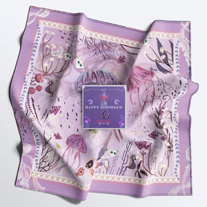StephyDesignHK February Amethyst birthday stone scarf and scarf ring gift set