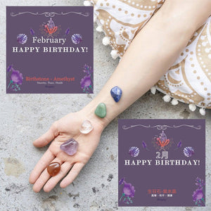 StephyDesignHK 2月紫水晶生日石絲巾及絲巾扣禮盒套裝