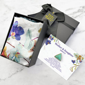 StephyDesignHK 【Orchid】♥Mother and Daughter♥Mother's Day Gift Silk Scarf Gift Box