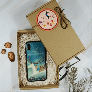 StephyDesignHK "fancy deer' Tempered Glass Phone Case for iPhone X/XsMax/XS/XR