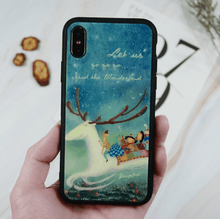 Load image into Gallery viewer, StephyDesignHK &quot;fancy deer&#39; Tempered Glass Phone Case for iPhone X/XsMax/XS/XR
