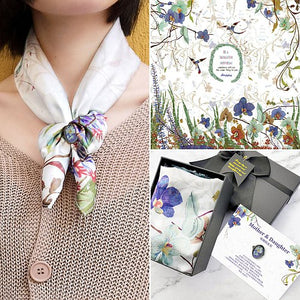 StephyDesignHK 【Orchid】♥Mother and Daughter♥Mother's Day Gift Silk Scarf Gift Box