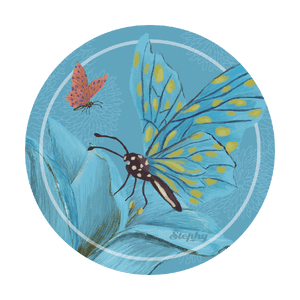 Butterfly circle coasters-Stephydesignhk
