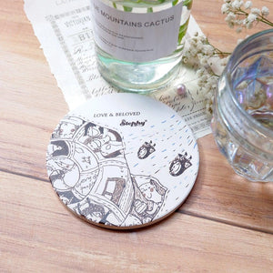 StephyDesignHK Childhood ceramic coaster /4 in gift box set / Customized gift