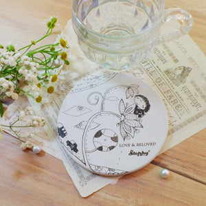 StephyDesignHK childhood childlike fresh literature and art ceramic absorbent coaster / can be customized