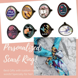 StephyDesignHK Group purchase/ Hand-painted original design scarf with scarf ring noble gift set