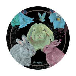 Rabbit circle coasters-Stephydesignhk
