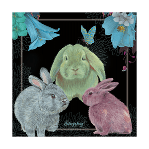 rabbit square coasters-Stephydesignhk