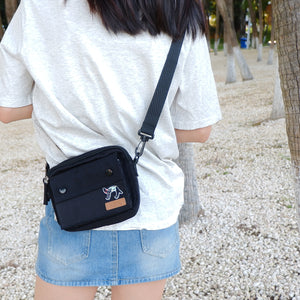 StephyDesignHK Black Multi-layer Crossbody Bag / Waterproof Storage Cloth Bag / Mini size crossbody bag