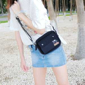 StephyDesignHK Black Multi-layer Crossbody Bag / Waterproof Storage Cloth Bag / Mini size crossbody bag