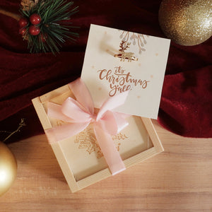 StephyDesignHK 【聖誕禮盒】 魚快花樂絲巾連聖誕雪鹿絲巾扣 /  聖誕木盒包裝禮物