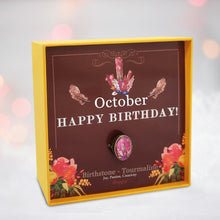Load image into Gallery viewer, StephyDesignHK October birthday stone silk scarf and silk scarf ring gift set
