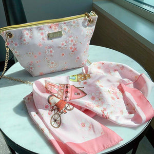 Scarf Gift Box] Cherry Blossom Mount Fuji Headband Silk Scarf with Scarf  Buckle Gift Box/Scarf/Girls Gift - Shop StephyDesignHK Scarves - Pinkoi