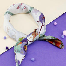 Load image into Gallery viewer, StephyDesignHK Spring Orchid soft Scarf with Scarf Ring Gift Box
